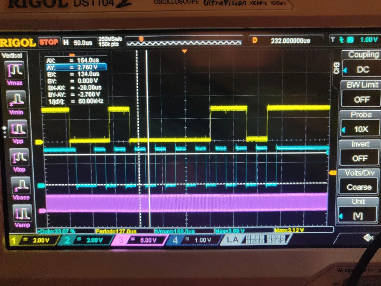 I2C on the scope